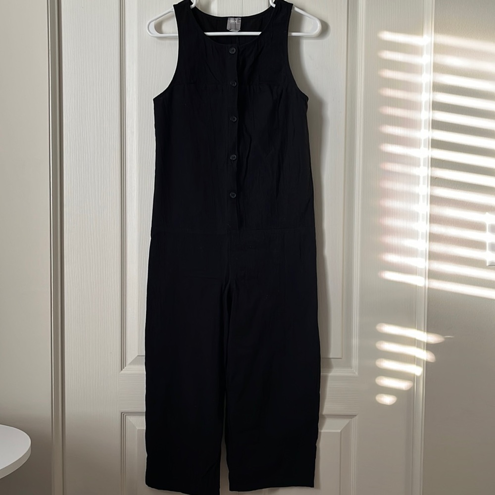 ASOS Linen Feel Black Sleeveless Jumpsuit